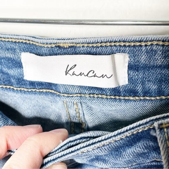 KanCan Distressed Raw Hem Skinny Stretch Jeans Light Wash Size 5/26 - Picture 4 of 9